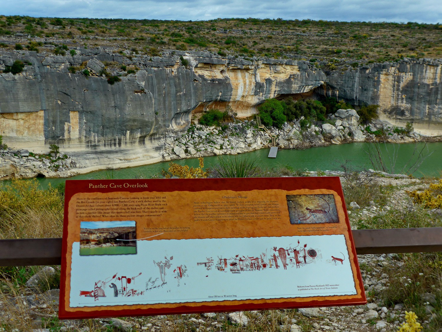 Description of the paintings in the Panther Cave on the mouth of the Seminole Canyon into Rio Grande